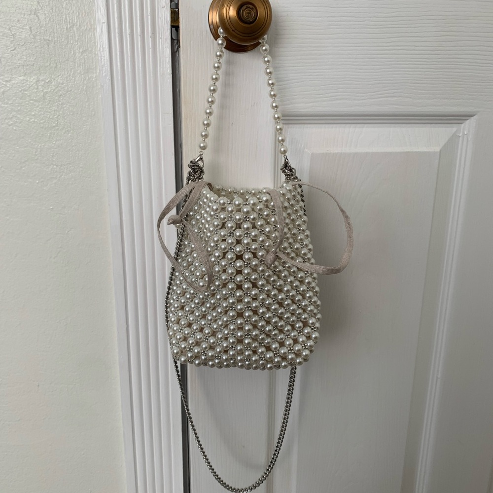 Zara pearl bucket bag